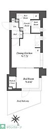 ブランシエスタ品川大井町パークエッジ 1DKの間取図画像