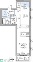 MOCXION PREMIUM四谷大京町 1LDKの間取図画像