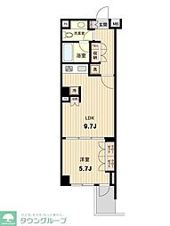 萩中イースト 1LDKの間取図画像