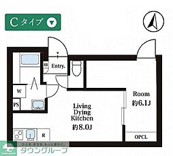 プライムスクエア池上 1LDKの間取図画像
