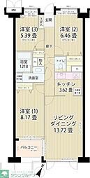 グランフォート目黒 3LDKの間取図画像