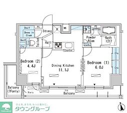 パークアクシス上野 2LDKの間取図画像