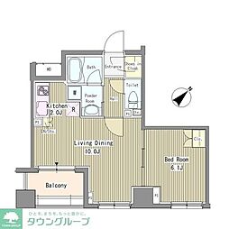 リベルテ月島 1LDKの間取図画像