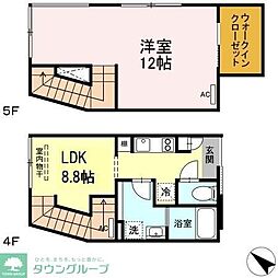 グランテージ西小山 1LDKの間取図画像