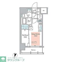 アーバネックス千代田淡路町 1DKの間取図画像