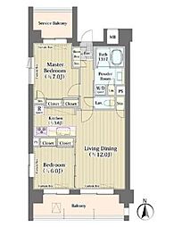 ATGPark東品川 2LDKの間取図画像