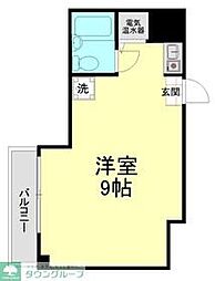 プレジデントハイツ五反田 ワンルームの間取図画像