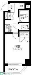 プレール荏原中延 1Kの間取図画像