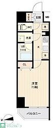 ORSUS大鳥居 ワンルームの間取図画像