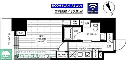 グランドコンシェルジュ六本木 1Kの間取図画像