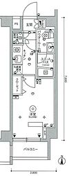 スカイコート品川パークサイド2 1Kの間取図画像
