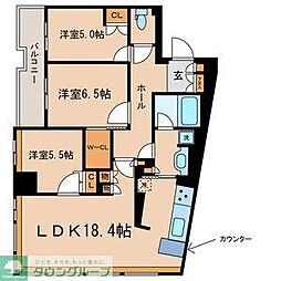 パークホームズ目黒ザレジデンス 3LDKの間取図画像