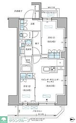 パークアクシス住吉ガーデンスクエア 2LDKの間取図画像