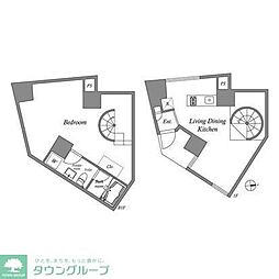 ディームス等々力 1LDKの間取図画像