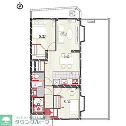 ウィステリア二子玉川 3DKの間取図画像