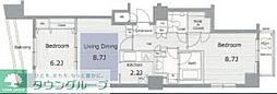 ガラ・グランディ日本橋 2LDKの間取図画像