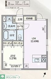 PASEO目黒2 1LDKの間取図画像