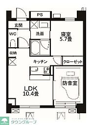 アーツ菊川 1LDKの間取図画像
