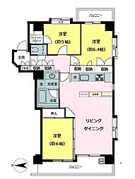 東十条ダイヤモンドマンション 3LDKの間取り