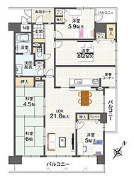 ファミールハイツ八尾B棟 5LDKの間取図画像