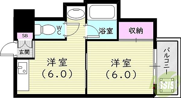 フォアール武庫之荘 ｜兵庫県尼崎市武庫町2丁目(賃貸マンション1DK・4階・25.00㎡)の写真 その2