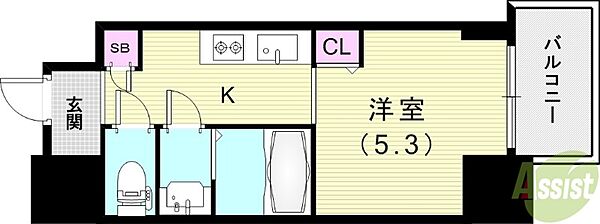 フォーリアライズ昭和南通I ｜兵庫県尼崎市昭和南通5丁目(賃貸マンション1K・13階・21.30㎡)の写真 その2