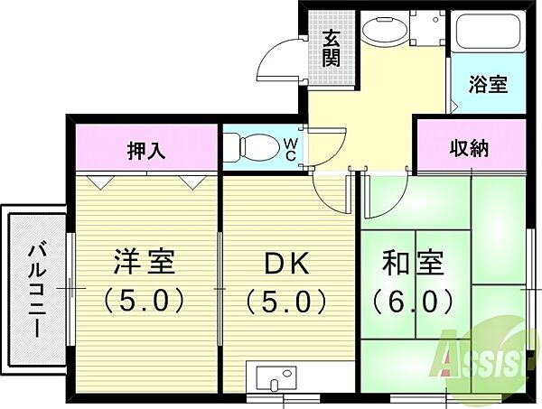 JMIコート ｜兵庫県西宮市日野町(賃貸アパート2DK・2階・43.00㎡)の写真 その2