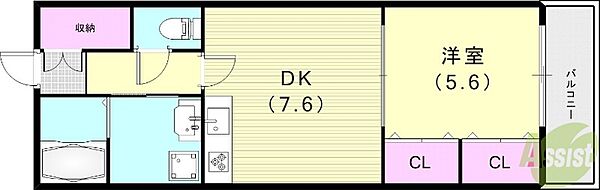 CASA　FELICE ｜兵庫県尼崎市塚口本町1丁目(賃貸マンション1DK・2階・38.80㎡)の写真 その2