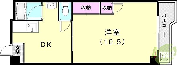 松俊ハイツ ｜兵庫県尼崎市南塚口町6丁目(賃貸マンション1DK・3階・36.00㎡)の写真 その2