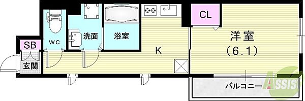 アルタイル・ヴィラII ｜兵庫県西宮市薬師町(賃貸アパート1K・1階・26.53㎡)の写真 その2