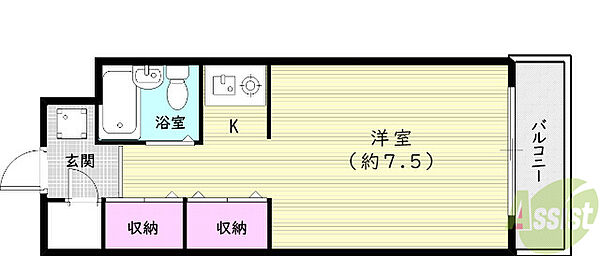 シェルフブラン南甲子園 ｜兵庫県西宮市今津巽町(賃貸マンション1R・4階・20.40㎡)の写真 その2