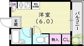 アミティー高座  ｜ 兵庫県西宮市高座町5-21（賃貸アパート1R・1階・19.74㎡） その2