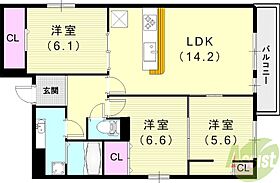 ヴェラ　アズール  ｜ 兵庫県西宮市常磐町3-21（賃貸アパート3LDK・2階・74.29㎡） その2