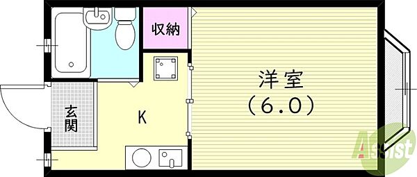 ル・シエール上甲子園 ｜兵庫県西宮市上甲子園2丁目(賃貸アパート1K・1階・17.39㎡)の写真 その2