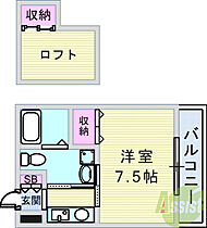 O・Jフィールド  ｜ 兵庫県尼崎市武庫之荘2丁目23-16（賃貸マンション1K・6階・22.44㎡） その2