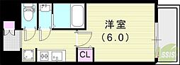 ファステート尼崎クロノス 12階1Kの間取り