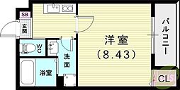 E-インフィニティ塚口 1階1Kの間取り
