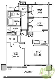 コージースクエア武庫之荘 3階3LDKの間取り
