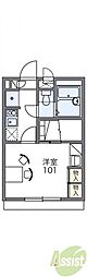 レオパレスグリーンスタジオ伊丹 2階1Kの間取り