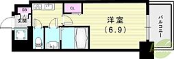 フォーリアライズ尼崎エラン 1Kの間取図画像
