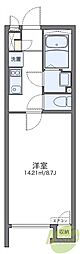 クレイノフローラ西長洲 1Kの間取図画像