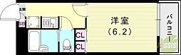 レオパレス武庫川東 1Kの間取図画像