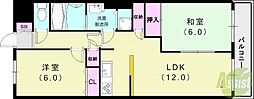 ミレア武庫之荘 2LDKの間取図画像