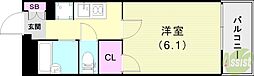 レオパレスアーク 1Kの間取図画像