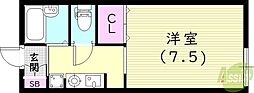 エスペランサ 1Kの間取図画像