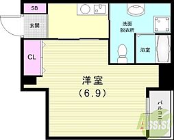 RIVERGEAMAGASAKI 1Kの間取図画像