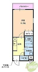 フジパレス宝塚南1番館 1Kの間取図画像