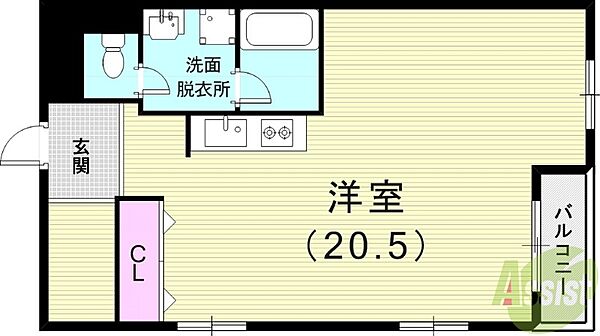 KOSHIENGUCHI HOUSE ｜兵庫県西宮市甲子園口2丁目(賃貸マンション1R・5階・45.57㎡)の写真 その2