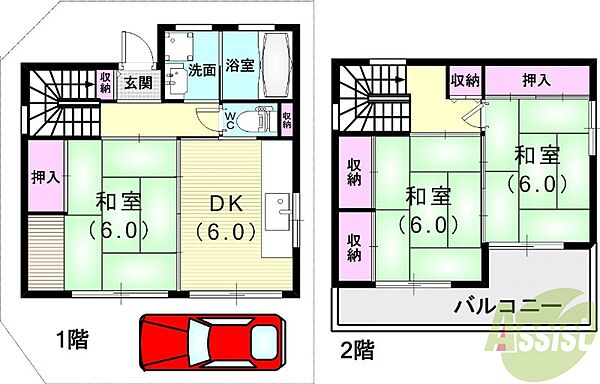 西宮市丸橋町貸家 ｜兵庫県西宮市丸橋町(賃貸一戸建3DK・1階・68.37㎡)の写真 その2