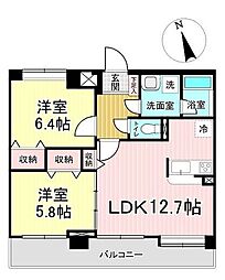 セザール第二南仙台 2LDKの間取図画像